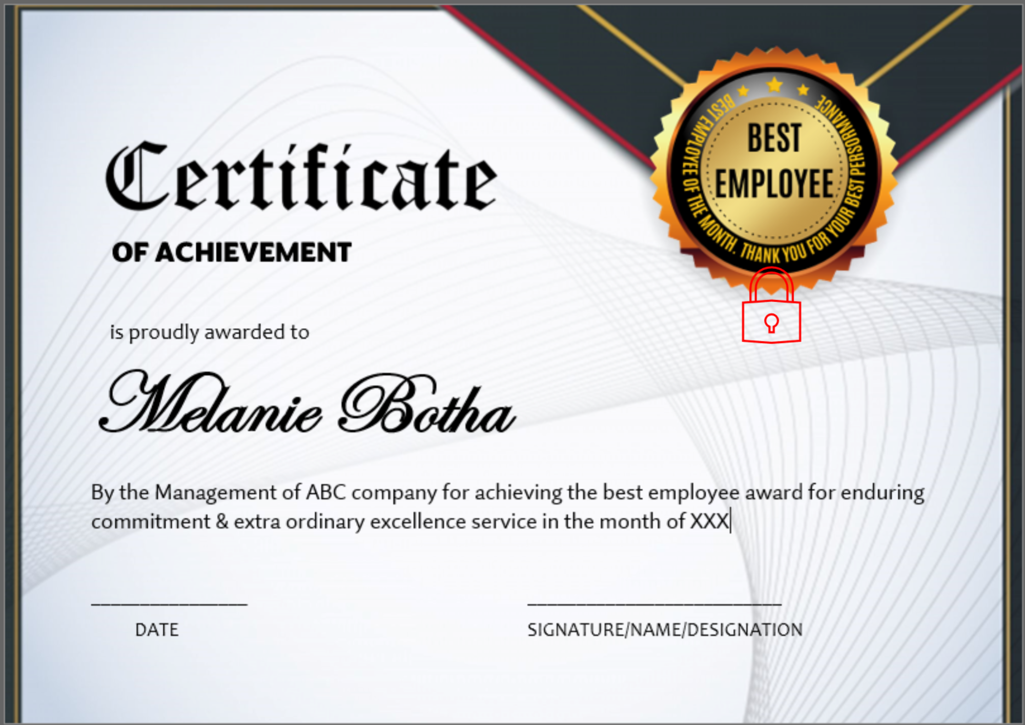 Best employee certificate template