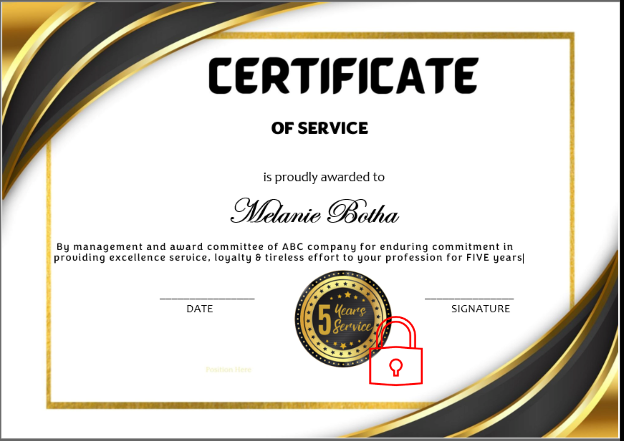 Top Student Award Certificate template in Ms Word